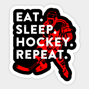 eat sleep hockey repeat Sticker